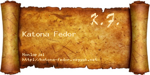 Katona Fedor névjegykártya